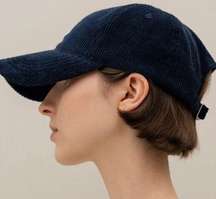 Navy blue corduroy baseball cap