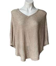 Chico’s Gold Metallic Sweater Poncho, Sz S/M