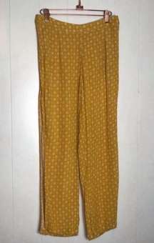 Skylar + Madison High Waist Rise Pants Slit Floral Flower Crop Ankle Yellow M