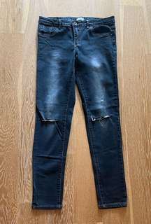 Blue Bird Surf & Urban blue gray stretch denim ripped knee