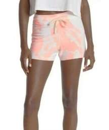 Sundry Pop Peach Tie Dye Drawstring Dolphin Terry Shorts 1 Small 4/6