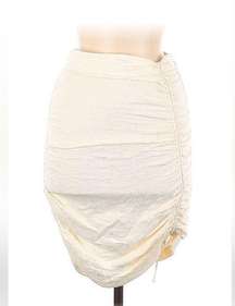 Women’s   cream color High Waisted Draped ruched Mini Skirt sz s