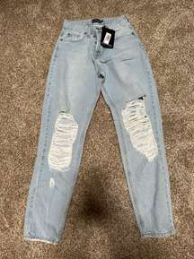Shape Light Wash Denim Extreme Rip Boyfriend Jeans