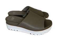 NWOB  Level Platform Leather Slide Gray Tan