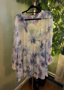 YOUNG FABULOUS & BROKE Rosa Mini Dress Tie Dye Sheer Size Small