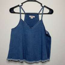 Mossimo Denim Tank Top with Raw Hem