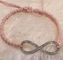 Infinity Pull String Pink Bracelet