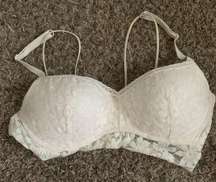 Pink by Victoria’s Secret White Lace Bralette with Padding size XL