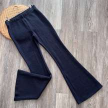 American eagle navy blue ribbed flare leg pants