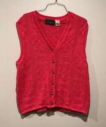 Vintage Northern Reflections Quilt Style Knit Sweater Vest