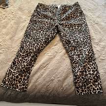 | Cropped Ankle Leopard Print Jeans 16W