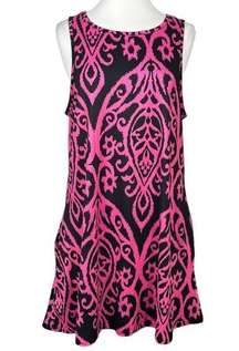 OURS Stretch Sleeveless Shift Dress With Pockets Ikat Baroque Rococo Print