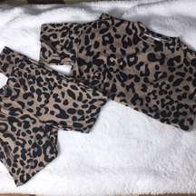 Day and night Cheetah print matching Pajama set lounge wear animal print pajama‌