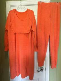 Orange 3 Piece Fuzzy  Set