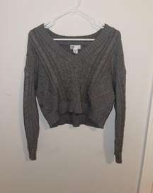 Gray Cable Knit Oversized Sweater