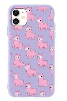 iPhone 13 Black Purple Pink Alpaca Phone Case