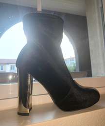 Black Velvet Booties