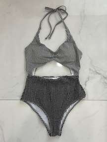 Black and White One Piece Swim