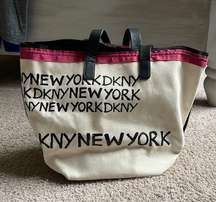 COPY - DKNY tote bag, beige, black and pink