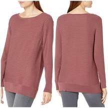 Skinnygirl Casey Boatneck Rib Knit Sweater Mauve Dust Size Large