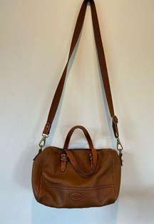 Fossil womens brown leather purse shoulder bag crossbody strap