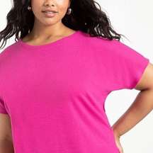 Eloquii Cross Back Tee size 14/16 in magenta