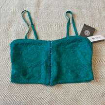 Teal lace corset top