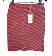 NWT Socapri classic red white pencil skirt sz 40 US 6