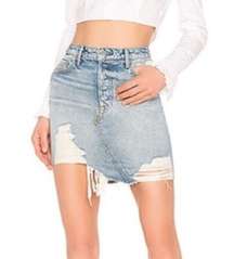 GRLFRND Rhoda Distressed Denim Mini Skirt Size 24 EUC