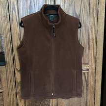 WOOLRICH | Fleece Vest in Brown Full Zip Sweater Jacket Outdoor Hiking | large