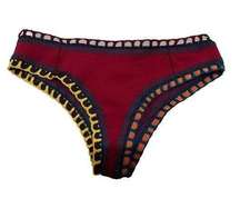 Kiini Yaz Bikini Crochet Red Bikini Bottom Handmade Size Medium