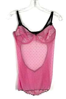 Vintage Y2K Barbie Mesh Sheer Backless Chemise Cami Tank Top 36B