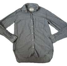 Denim & Supply Ralph Lauren Boyfriend Loose Thin Button Down Gray Striped Shirt