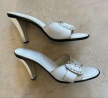 Tods White Leather Mule Heels Size 40/8.5US