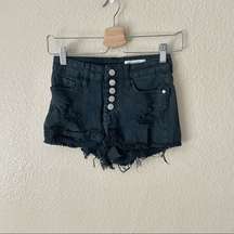 I&M Jean's High Waist Kylie button fly distress shorts