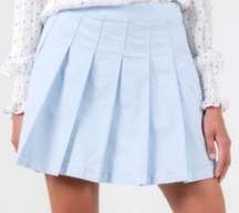 American Eagle Light Blue Pleated High Waist Tennis Mini Skirt Size 6