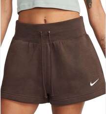 Brand New Nike Sports Wear Phoenix Fleece High Waisted Loose Shorts 1X Brown NWT