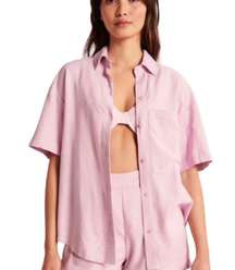 Oversized Linen Blend Resort Shirt