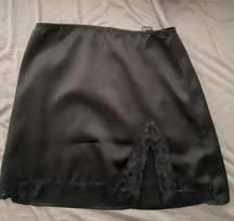 Black Lace Silk Mini Skirt