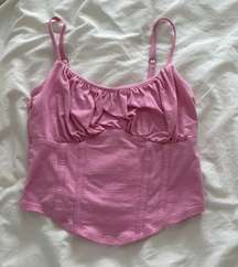 Pink Corset Crop Top