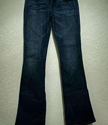 Womens 7 For All Mankind A Pocket Dark Wash Boot Cut Denim Blue Jeans 28