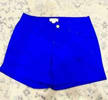 NEW Cache Blue Cuffed Hem Button Front Dress Shorts Size 4