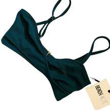 Beach Riot Forest Green Bikini Top nwt