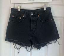 501 Black Denim Shorts