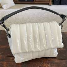 Think Royln Patent White Bar Bag 9"x8"x4"