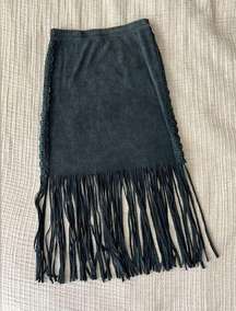 Dark Charcoal Fringe Skirt