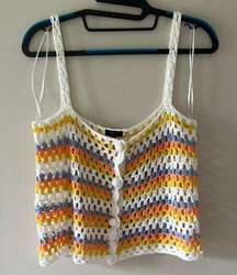 Debut Button Up Crochet Tank Top