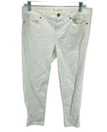 J. Jill Women's Authentic Fit Slim Ankle Zipper Fly Button Jeans 10 Denim White