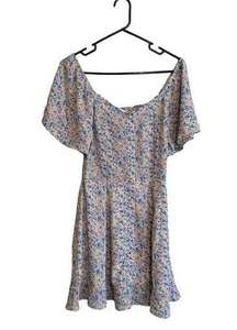 Floral Fit & Flare Women's Mini Sun Dress Size Small Flowy