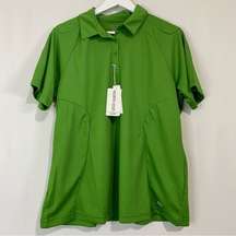 North End Sport Women’s Short Sleeve Moisture Wicking Polo Valley Green XL NWT